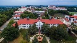 Aerial shot of campus